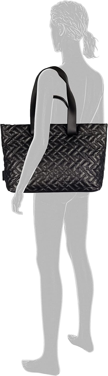 camel active Damen Gabor Bags Haley Shopper Umhängetasche Reissverschluss Gross Silber Schwarz, Schw