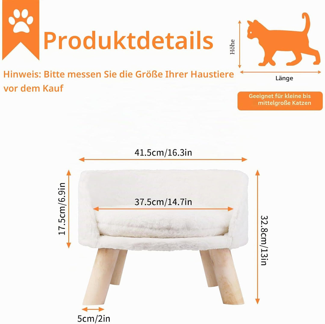 BingoPaw Katzensofa Luxus Katzensofa grosse Katzen katzensessel Katzenhocker erhöhtes Katzenbett mit