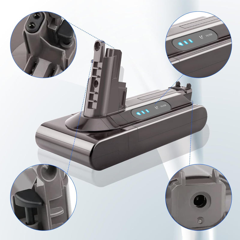 Ersatzakku für Dyson V10, 6800mAh V10 Animal V10 Absolute V10 Motorhead SV12 V10 Fluffy Cordless Sti