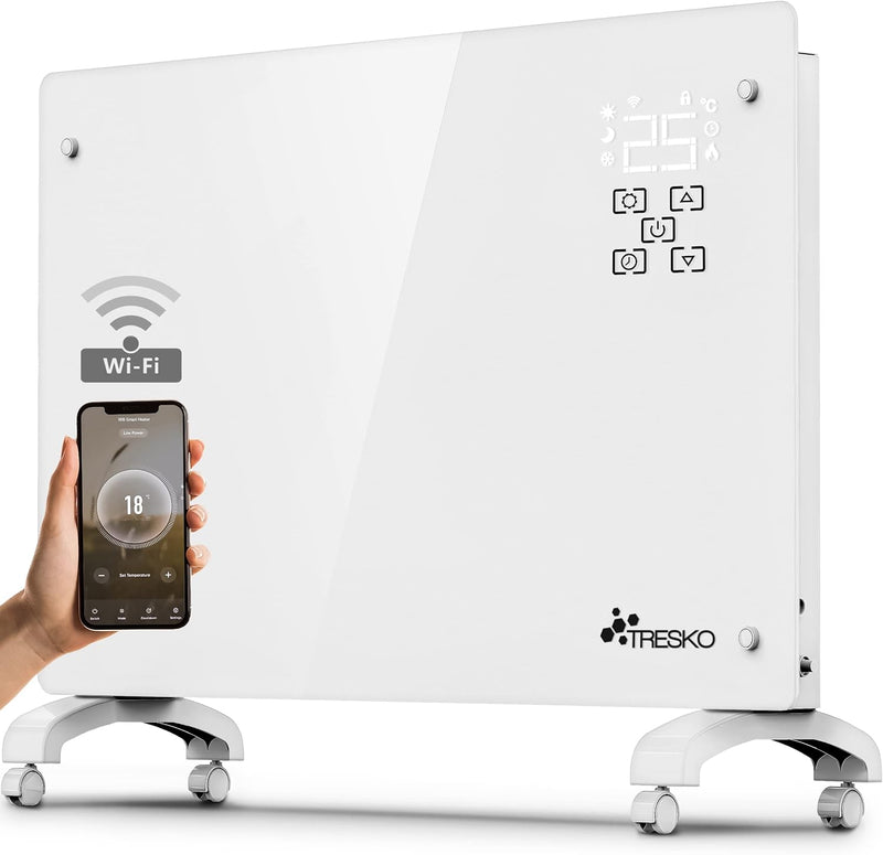 TRESKO® Glaskonvektor 2000W APP WiFi Funktion | Elektroheizung Glasheizung elektrisch | Konvektor He