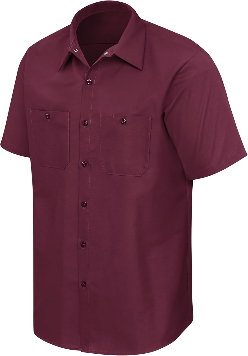 Red Kap Herren Men's Short Sleeve Industrial Work Shirt Work Utility Hemd (1er Pack) XL Burgunder, X