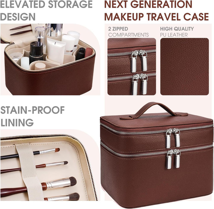 Kosmetiktasche,Kulturtasche Damen,Make up Tasche Mit Grossem Fassungsvermögen und Zwei Ebenen,Reise-