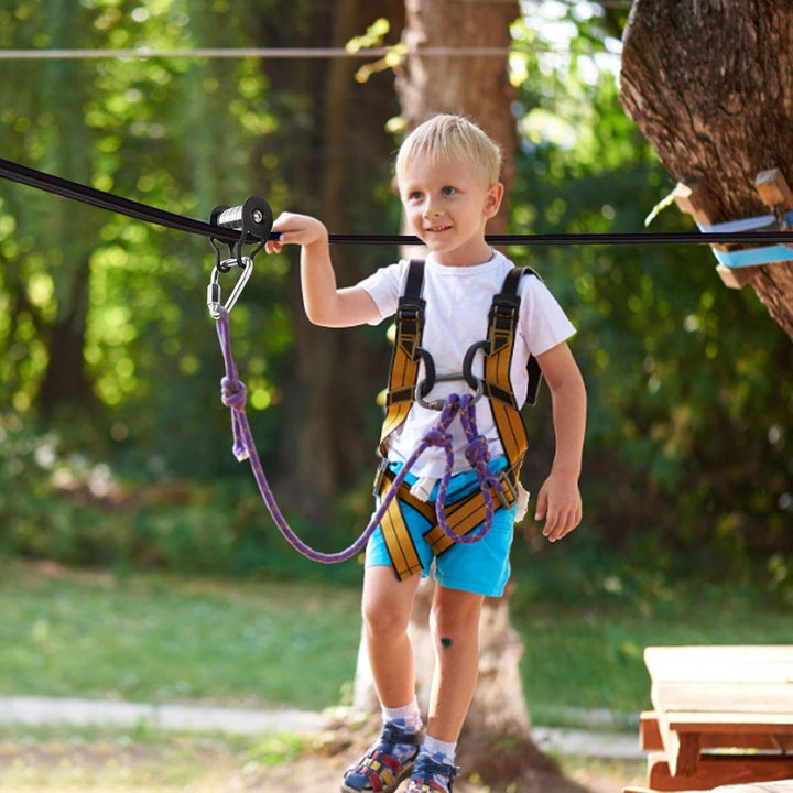 Seilrolle Slacklines, Seilrolle Mit Karabine Für Slider SlacklineMit 5 Umlenkrollen, Tragfähigkeit 2