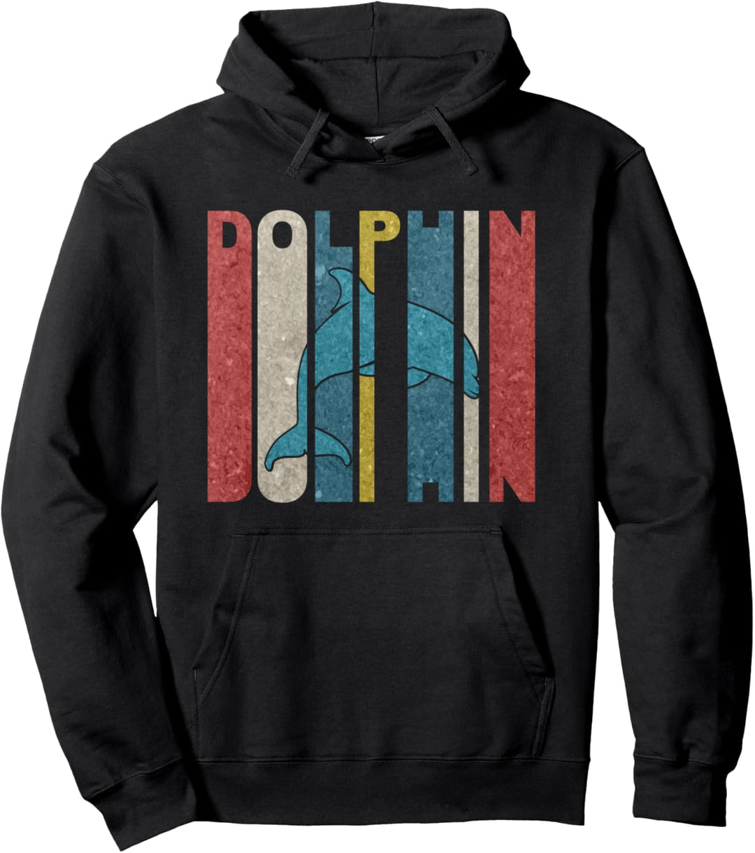 Vintage Delfin 80er Jahre Geschenk Retro Delphin Pullover Hoodie