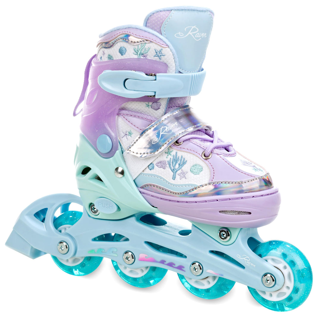 Kinder Inline Skates Inliner Raven Lia verstellbar mit LED Leuchtrad 27-30 (16,5-18,5cm) Raven Isla,