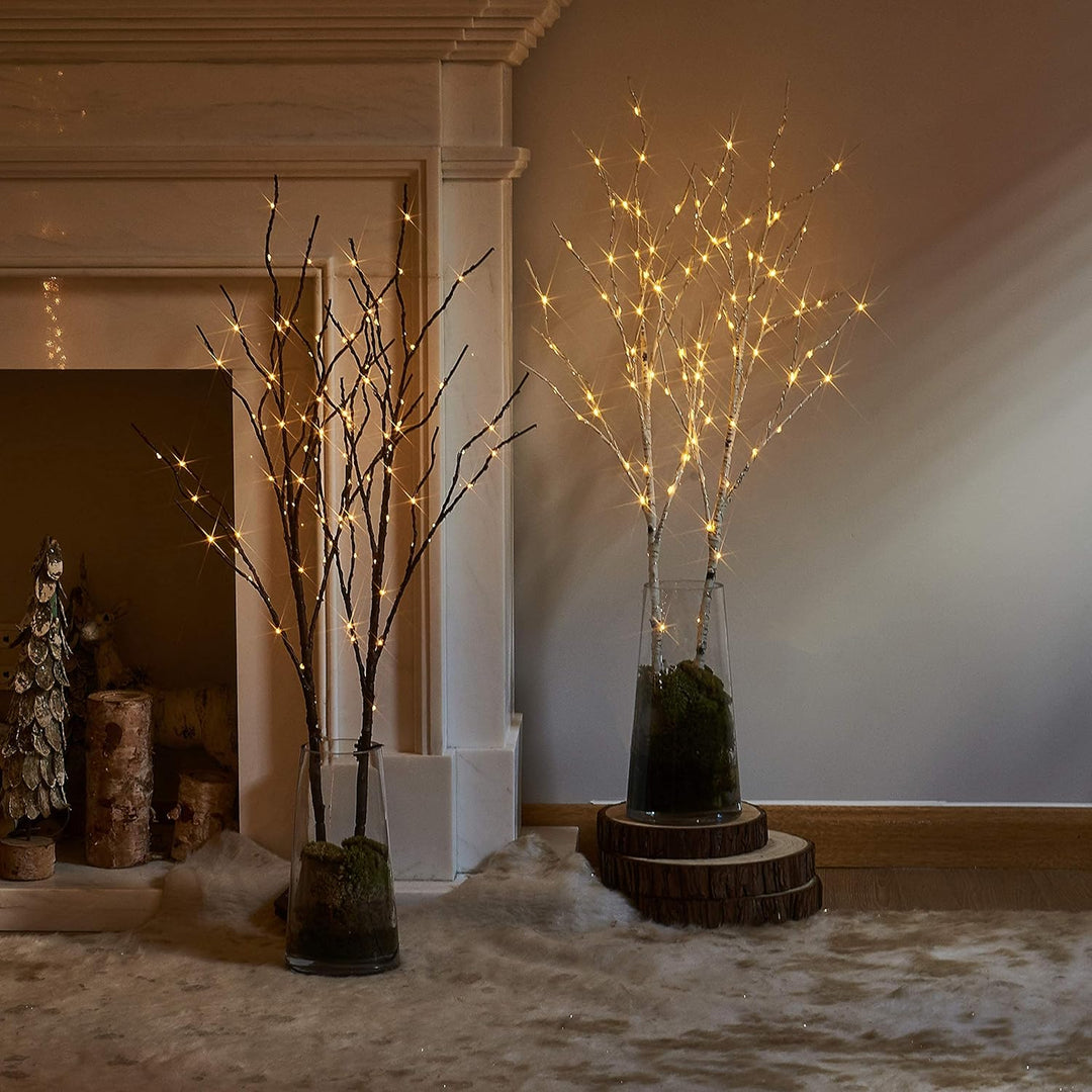 Hairui LED Beleuchtete Zweige mit 100LEDs 80CM Lichterbaum Lichterzweige Braune Künstliche Baumbeleu