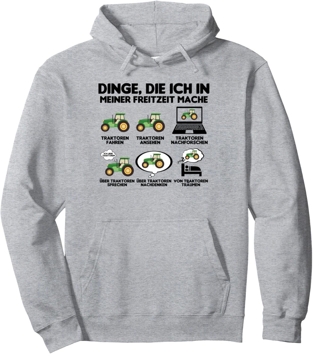 Traktor Trecker Bauer Dinge Freizeit Dinge weisses Pullover Hoodie