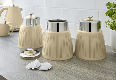 SWAN SWKA1024CN Retro-Set mit 3 Behältern, luftdichter Deckelverschluss, grosszügiges Fassungsvermög