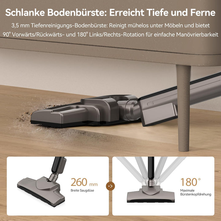 Deerma Staubsauger mit Kabel ohne Beutel Vacuum Cleaner 15KPa Stielstaubsauger 180° Drehung Stab Han