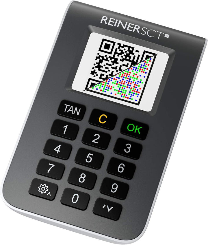 REINER SCT tanJack photo QR I Chip chipTAN-Tan Generator für Online Banking Schwarz, Schwarz