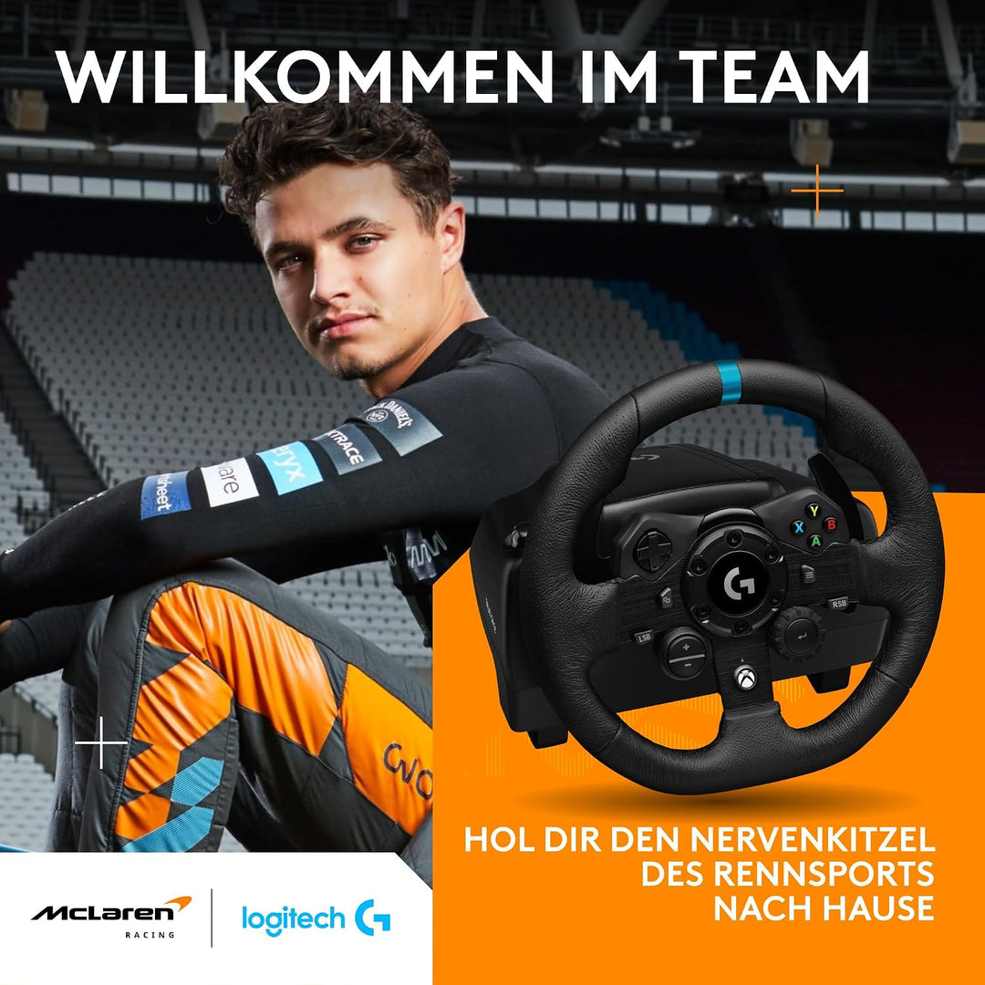 Logitech G923 TRUEFORCE Gaming Rennlenkrad mit Pedalen, Kraftrückkopplung bis 1000 Hz, reaktionsschn