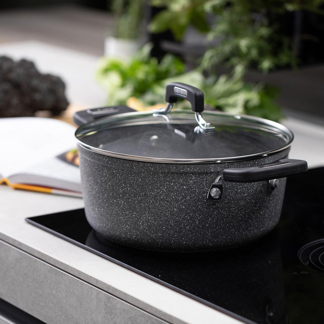 Neu Petra Dark Stielkasserolle 28 cm, mit Deckel 8 Litri, 8 Litri