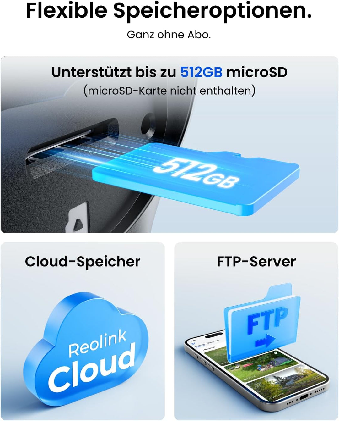 Reolink 4G LTE Überwachungskamera mit SIM Karte, 24/7-Aufzeichnung, 2K Kamera Outdoor Akku mit 30W S