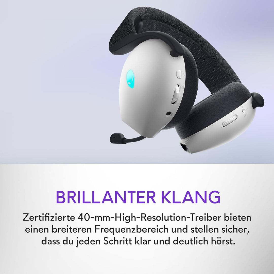 Alienware Tri-Mode Wireless Gaming Headset AW725H – Dolby Atmos, KI-Geräuschunterdrückung, AlienFX-R