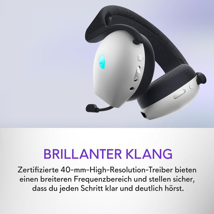 Alienware Tri-Mode Wireless Gaming Headset AW725H – Dolby Atmos, KI-Geräuschunterdrückung, AlienFX-R