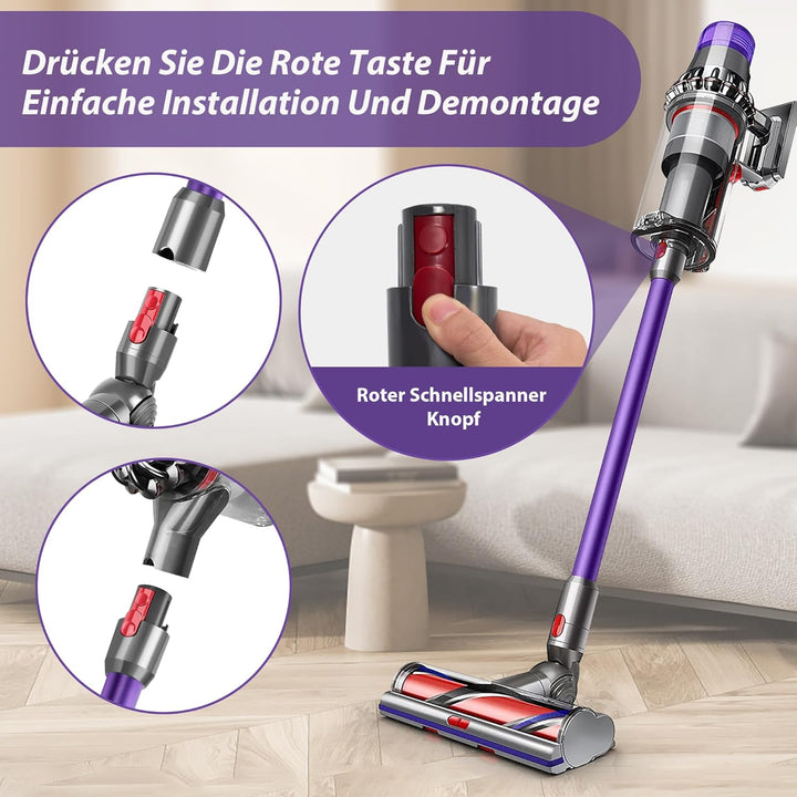 Verlängerungsrohr Kompatibel für Dyson V7 V8 V10 V11 V15, Teleskoprohr mit 2 Stück Filter, Starre Ve