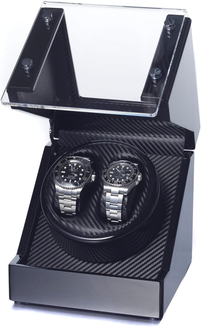 Raoul U. Braun Uhrenbeweger Futura | viele Modelle für 2-8 Uhren | Carbon-Optik Schwarz &amp; Weiss | le