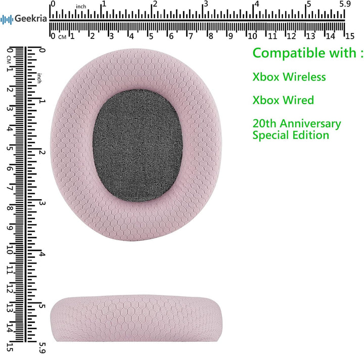 Geekria Comfort Mesh Fabric Replacement Ear Pads for Microsoft Xbox Wireless, Xbox Stereo 20th Anniv
