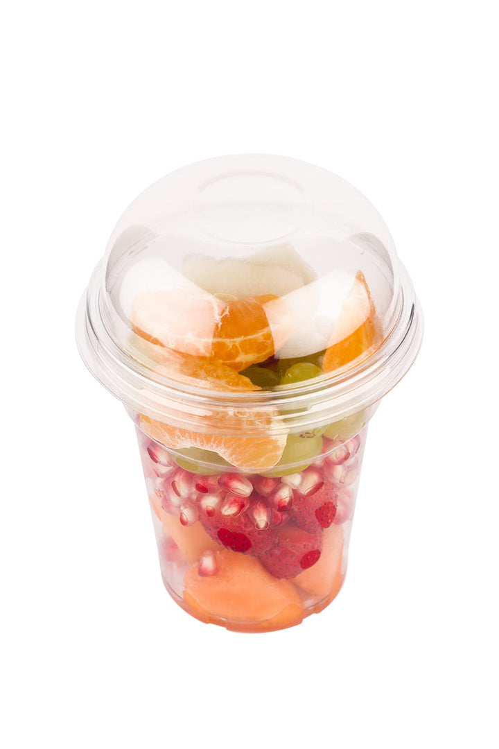 1000 Klarsicht Obstbecher Softeisbecher Müslibecher Salat Shaker Ø92mm 12oz 350ml inkl. Domdeckel ge