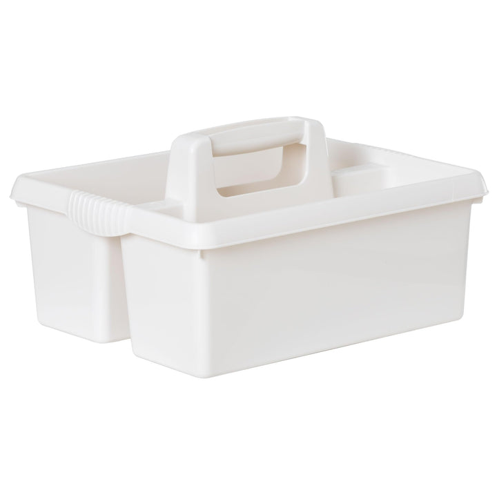Tragbarer Organizer für Putzmittel 38x32x15 cm Weiss Werkzeugträger Gartengerätekorb Schuhputzkasten