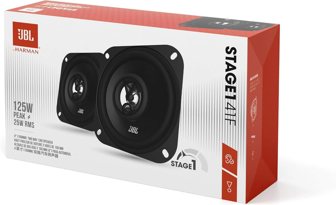 JBL Stage1 41F 2-Wege Auto Lautsprecher Set von Harman Kardon - 125 Watt KFZ Auto Boxen 25 Watt RMS