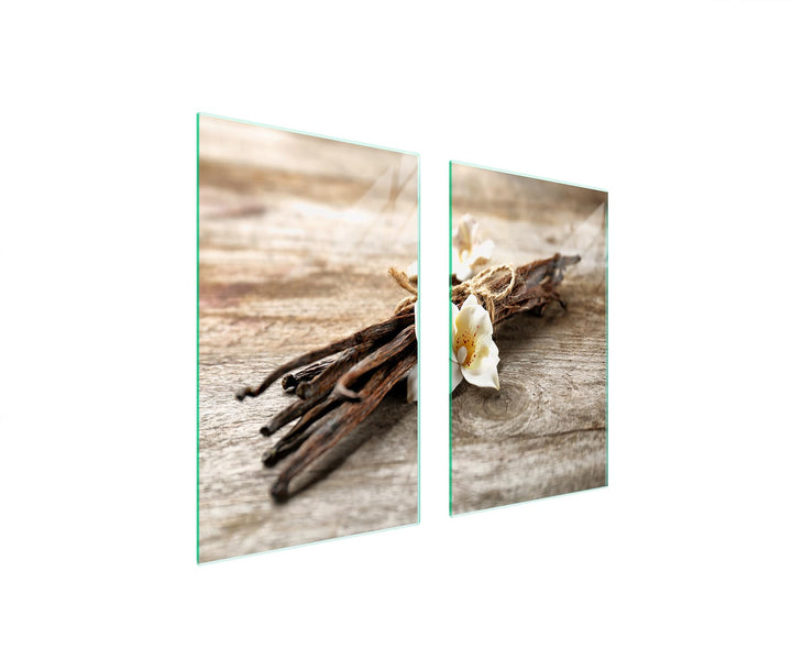 TMK ArtDeko Herdabdeckplatte 2 Teilig 40x52 + 35x52 cm - Spritzschutz Herdabdeckung – Herdschutz aus