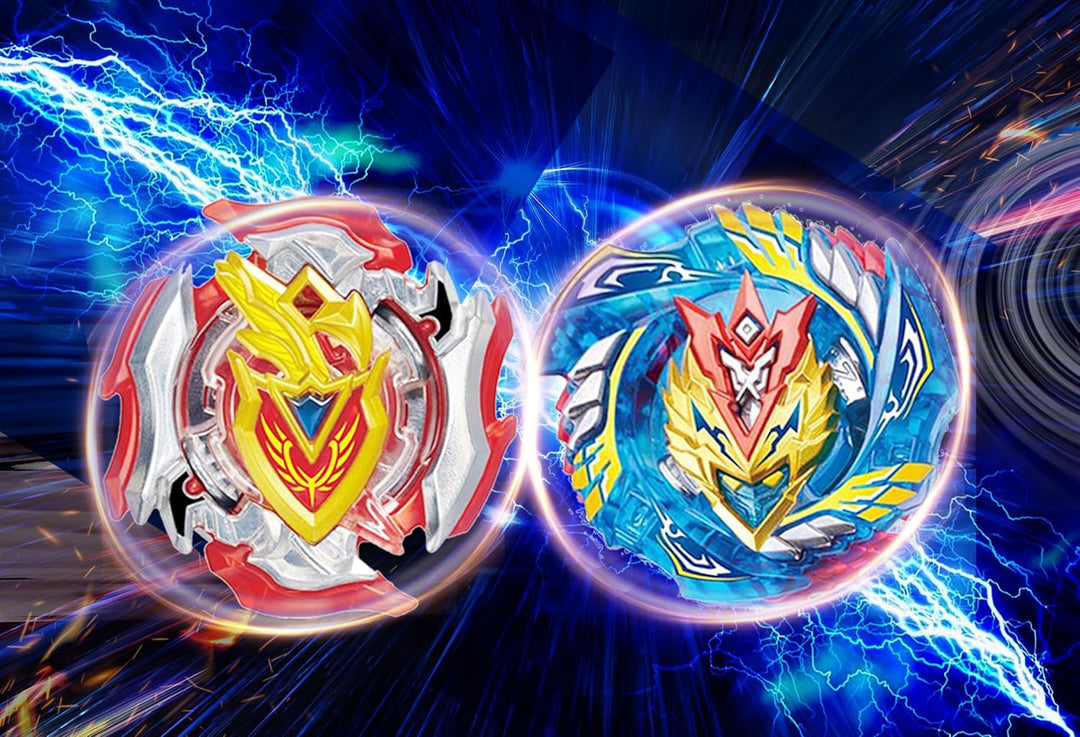 Valkyrie&Achilles 4er Bey Kampfkreisel mit Kasten Metal Fusion Blade Kreisel Set, mit Launcher Griff
