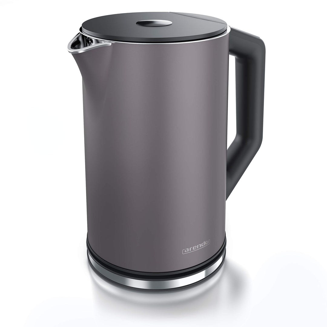 Arendo - Edelstahl Wasserkocher mit Temperatureinstellung 40-100 Grad in 5er Schritten - Doppelwand