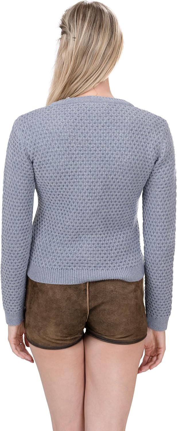 Damen Trachten Strickjacke Jette – Elegante & taillierte Trachtenjacke/Dirndl-Jacke aus Wolle im Lan