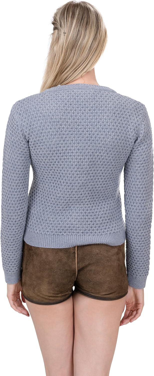 Damen Trachten Strickjacke Jette – Elegante &amp; taillierte Trachtenjacke/Dirndl-Jacke aus Wolle im Lan