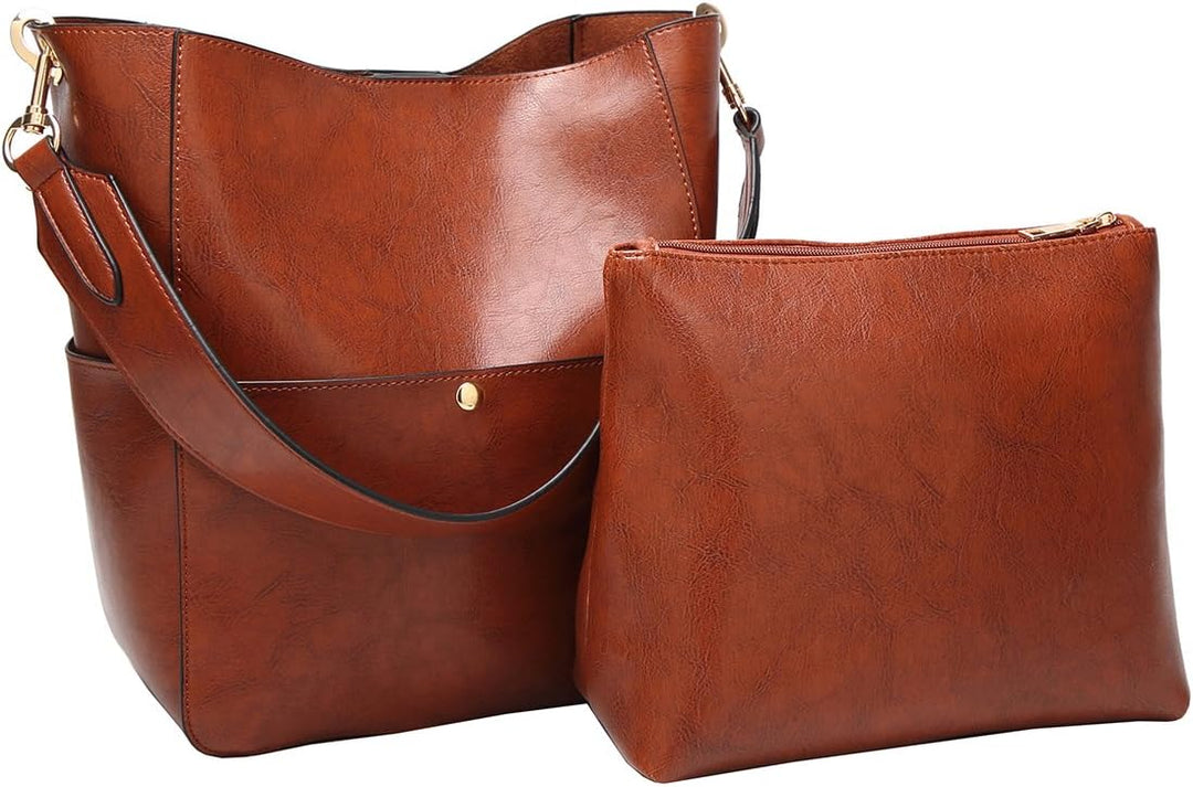 Molodo Damen-Handtasche, PU-Leder, Eimer, Geldbörse und Handtaschen, mittelgrosse Umhängetasche, Hob
