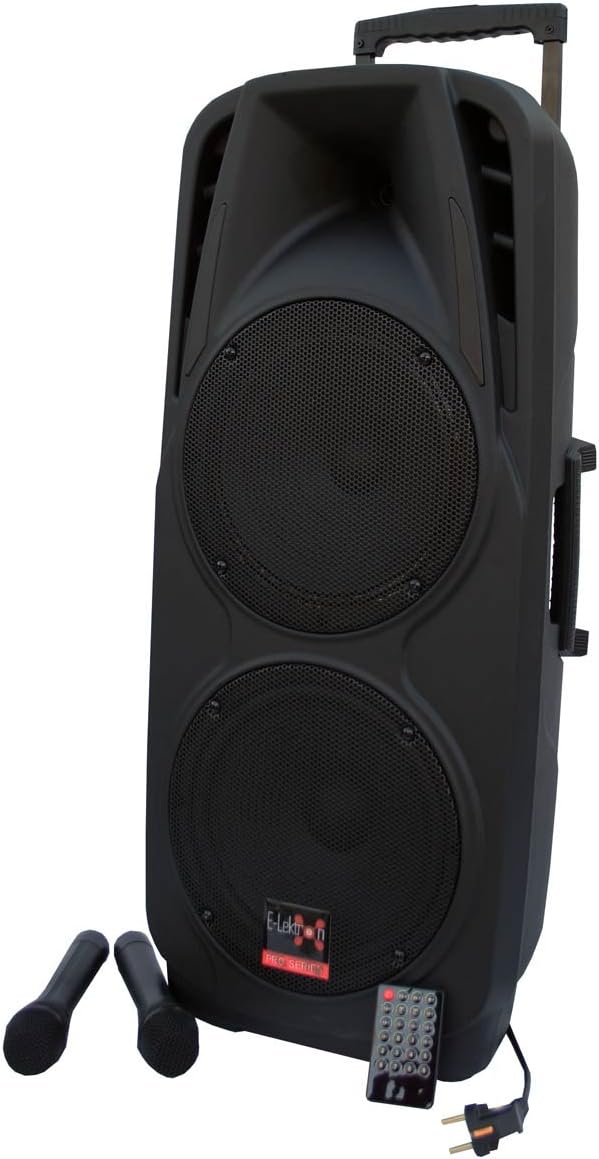 E-Lektron EL225-UHF 600W PA Soundsystem USB/SD Bluetooth Soundanlage mit Akku und Funkmikrofon