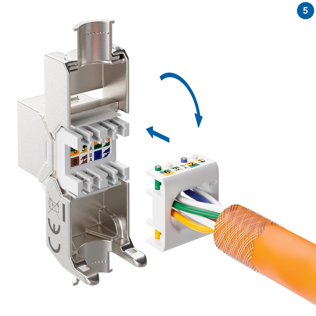 deleyCON 12x CAT 8 Keystone Jack Modul Patchkabel Netzwerkkabel Optimal für CAT8 CAT7 CAT7a Verlegek