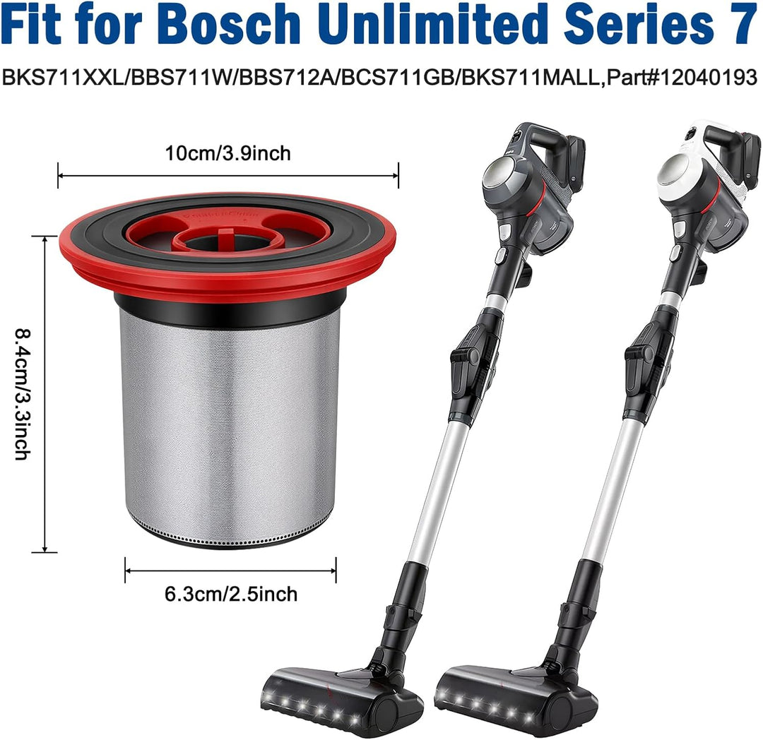 12040193 4er-Pack waschbare Filter für Bosch Unlimited Serie 7 schnurlosen Staubsauger BKS711XXL BBS