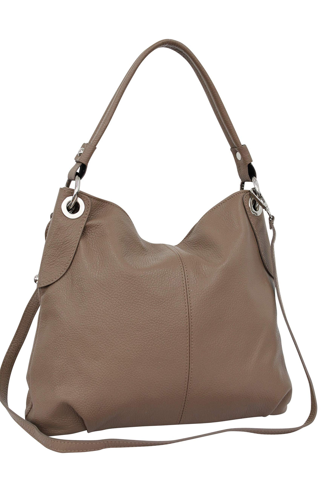 AMBRA Moda Damen echt Ledertasche Handtasche Schultertasche Beutel Shopper Umhängtasche GL012 Sand,