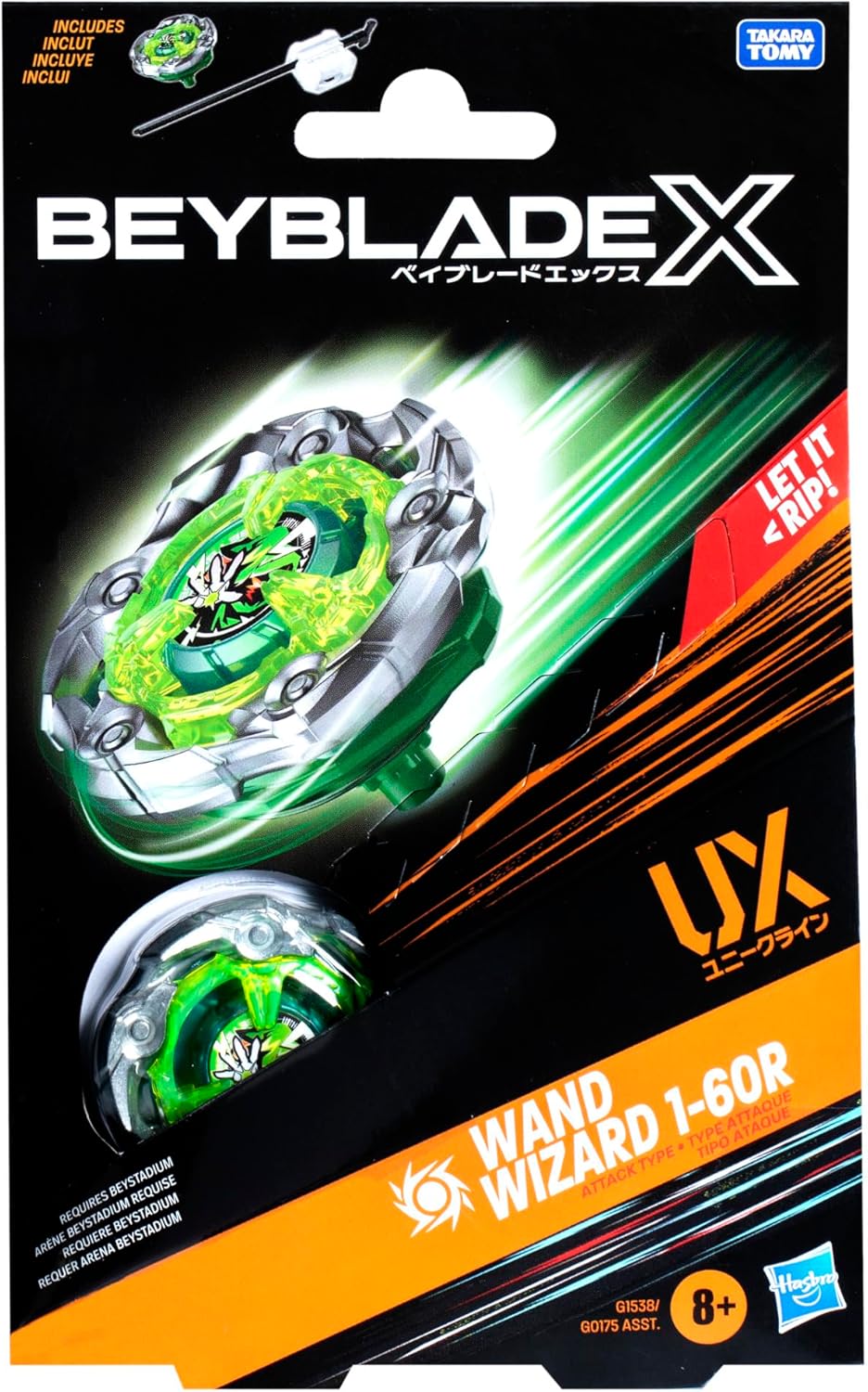 Beyblade X Starter Pack – HSG1538 – Kreisel + Launcher Green Wand Wizard
