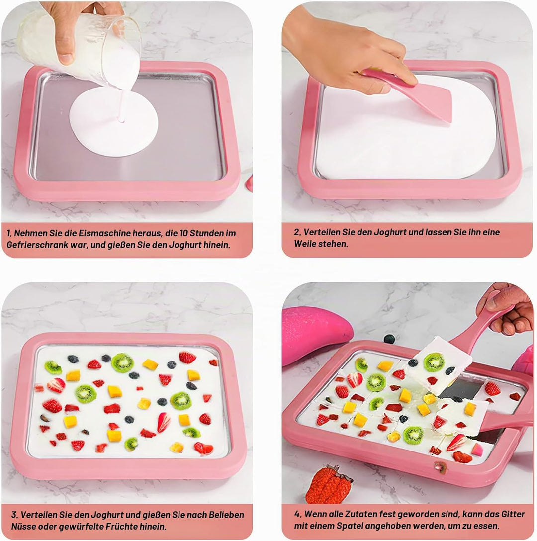 Eisplatte zum Eis Machen, Kommt mit 2 Spateln Ice Cream Machine, Ice Rolls Maschine, Eisenrollmaschi