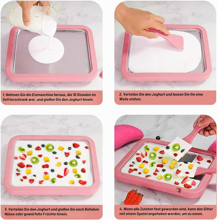 Eisplatte zum Eis Machen, Kommt mit 2 Spateln Ice Cream Machine, Ice Rolls Maschine, Eisenrollmaschi