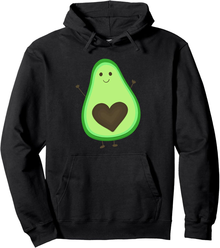 Cute Avocado Gift Avocado Kawaii Heart Pit Core Graphic Pullover Hoodie