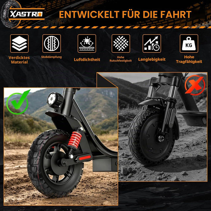 Xastro 2 PCS 255x80 Aussenreifen Reifen 2 PCS 10x2.5 Schlauch 80/65-6 E Scooter Reifen 255x80 Offroa