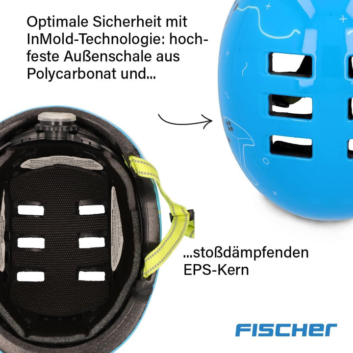 FISCHER BMX Kinder-Helm, Fahrradhelm, Radhelm, Dirt Bike Helm Plus mit integriertem LED-Rücklicht XS