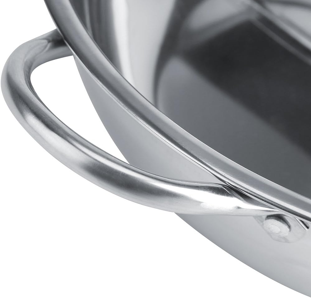 Hot Pot mit Trennwand, Edelstahl Hot Pot Mandarinente Antihaft-Chinese Shabu Shabu Hot Pot mit Hohlg