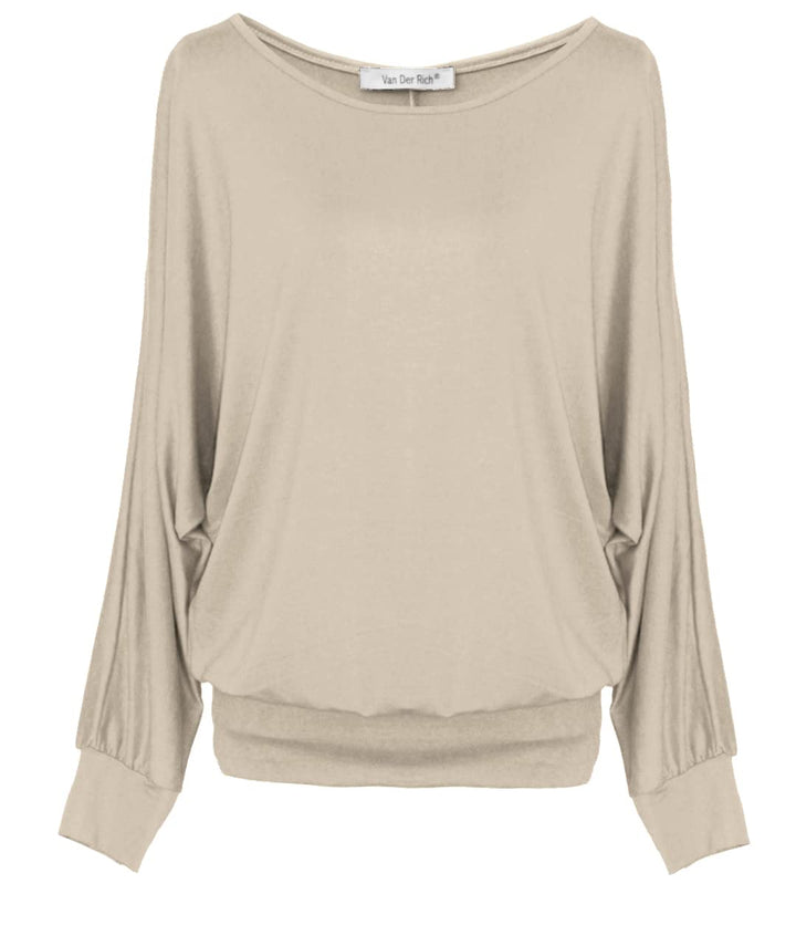 Van Der Rich ® - Oversize T-Shirt mit Fledermausärme - Damen Ml-beige M, Ml-beige M