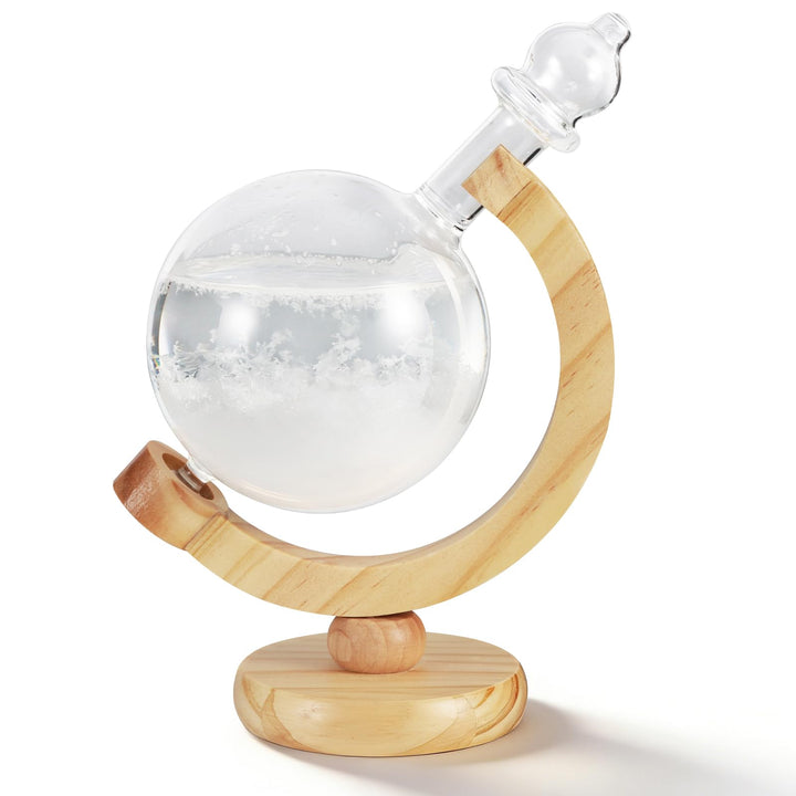 Sturmglas Wettervorhersage, Globus-Sturmglas Aus Glas Und Holz Elegante Deko Sturmglas zur Wettervor