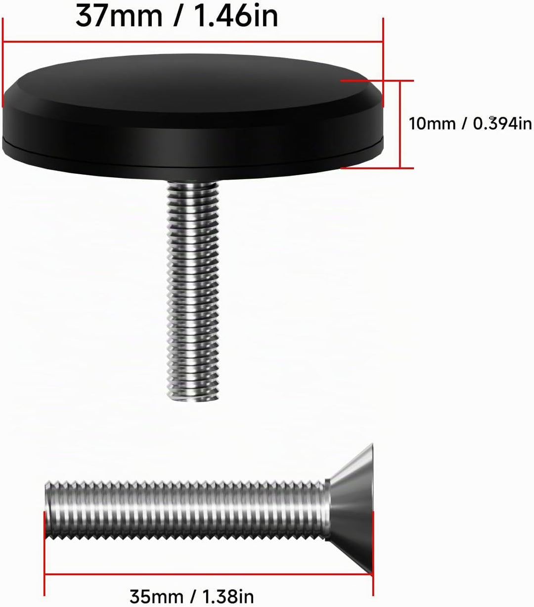 Versteckte Fahrradvorbaukappenhalterung für AirTag, passend für Headset-Kappengrösse 3,8 cm & 3,8 cm