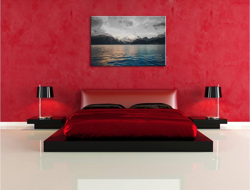 Pixxprint eine schöne Landschaft im Norden B&W Detail, Format: 100x70 auf Leinwand, XXL riesige Bild