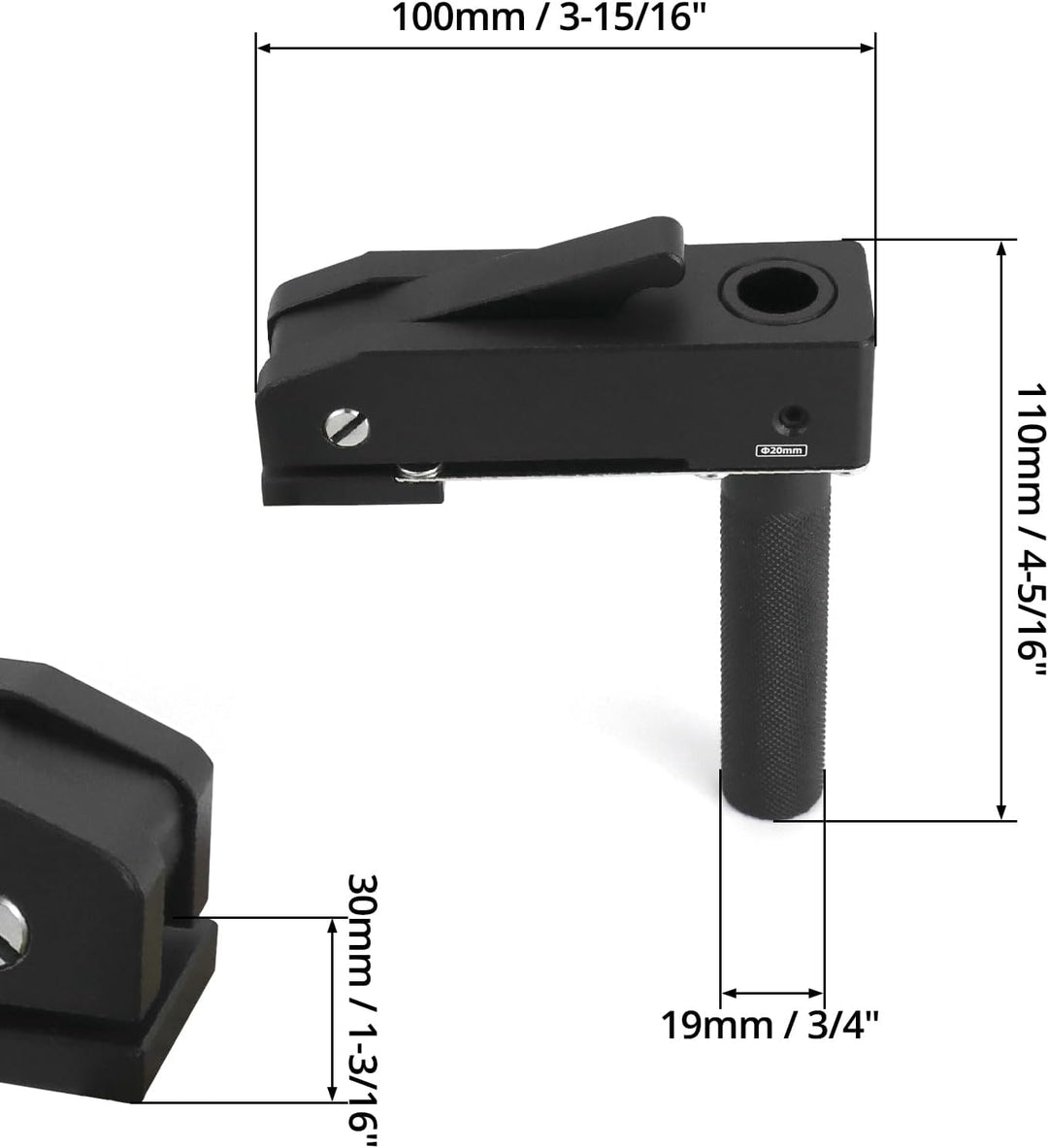 QWORK® 2er Pack Verstellbare Niederhalteklemme Werkbank Niederhalter Clip mit 3 Stufige Klemmkraft -