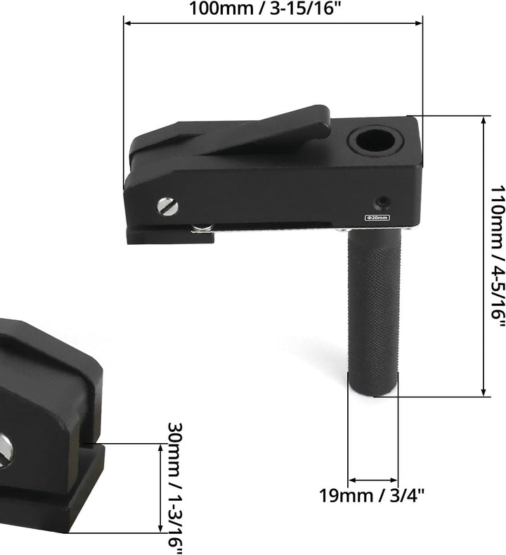 QWORK® 2er Pack Verstellbare Niederhalteklemme Werkbank Niederhalter Clip mit 3 Stufige Klemmkraft -