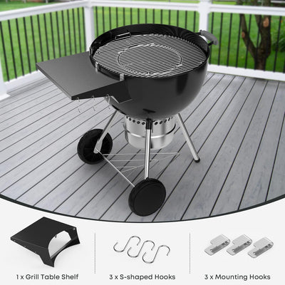 Onlyfire BBQ Beistelltisch, Grilltischablage, Seitentisch für Weber 57 cm Kugelgrill & Master-Touch