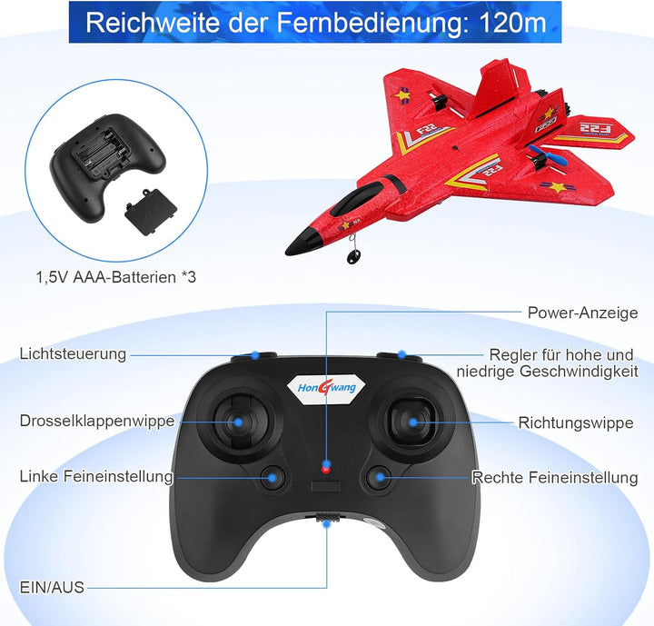 Henakmsl RC Flugzeug 3CH Ferngesteuerter Kämpfer 2.4GHz RC Flugzeug RTF für Anfänger, Kinder und Erw